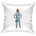Подушка с принтом "Космонавт в шапке"