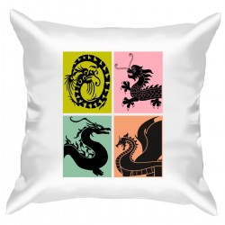 Подушка с принтом - Китайские драконы