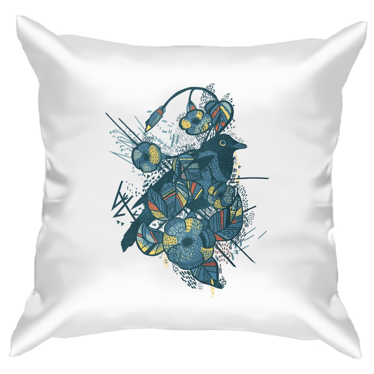Подушка с принтом - Голубь и цветы - Smax.ru
