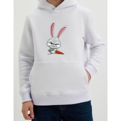 Толстовка с принтом - Кролик с морковкой
