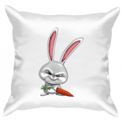 Подушка с принтом - Кролик с морковкой