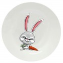 Тарелка с принтом - Кролик с морковкой