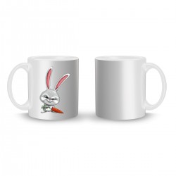 Кружка с принтом - Кролик с морковкой
