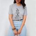 Футболка с принтом "Keep calm and love heels"