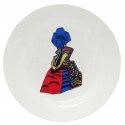 Тарелка с принтом - Гейша в цветном кимоно