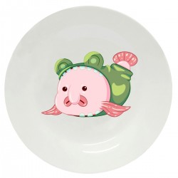 Тарелка с принтом - Рыба капля в пижаме лягушки