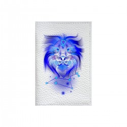 Обложка на паспорт с принтом "Лев в синем"