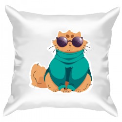 Подушка с принтом - Котик в очках