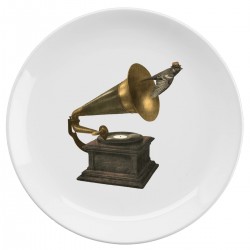 Тарелка с принтом - Граммофон с птичкой