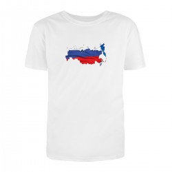 Футболка с принтом "Карта России триколор"