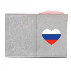 Обложка на паспорт с принтом "Сердце-триколор"
